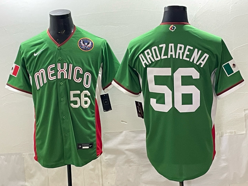 Men 2026 World Cub USA #56 Arozarena green Nike MLB Jersey 002